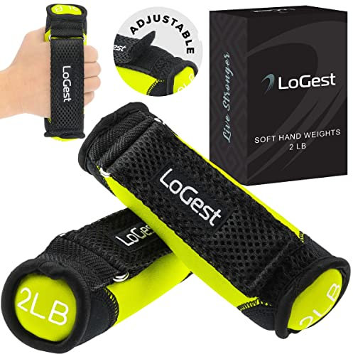 LoGest Weiche Handgewichte, verstellbare Gurte – erhältlich in 0,5 kg Gewichten oder 0,9 kg oder 1,4 kg 1,8 kg – bequeme und sichere gewichtete Neopren-Hanteln mit Riemen für Walking, Laufen, Cardio,
