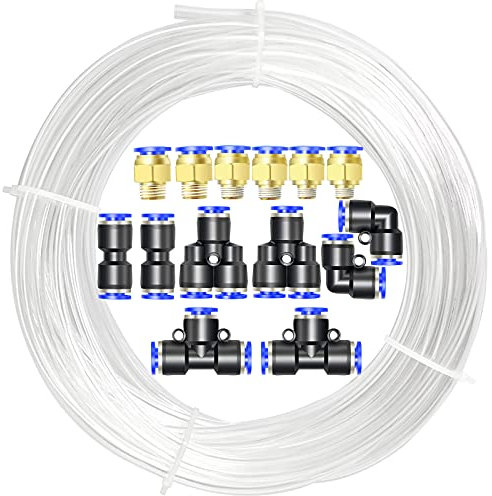 ERGAOBOY Bright 10M Polyurethan PU Luftschlauch Rohrsatz, 10mm OD x 6.5mm ID mit pneumatischen Anschluss Kits
