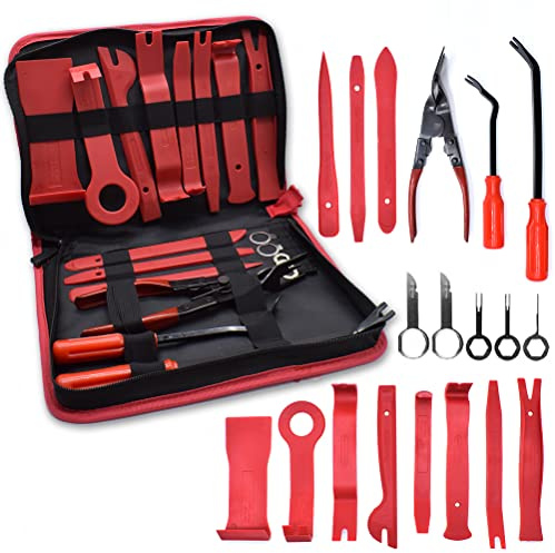 Car Trim Removal Tool 19Pcs Auto Audio Trim Removal Tool Set Car Panel Door Audio Trim Removal Install Tool Kit with Storage Bag