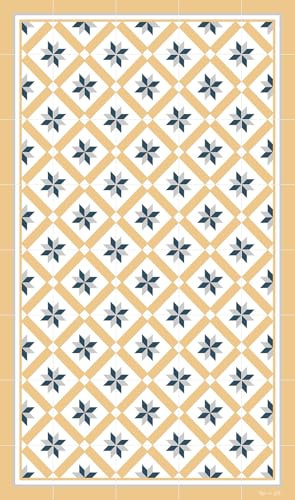 DobleUve Estudio Alfombra Vinílica Hidráulica 24 | Amarillo | 120x200 cm | Alfombra Cocina Lavable Antideslizante | Alfombra Vinilica | Suelo Vinílico | Alfombra Vinilo Salón