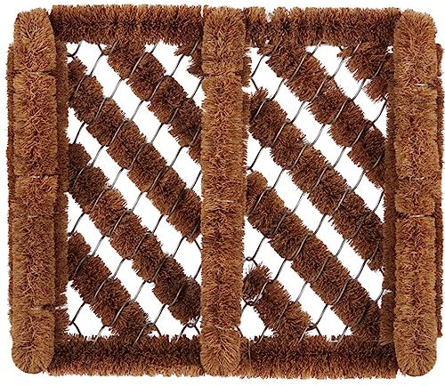 SAVING HUB Heavy Duty Boot Scraper Doormats - Dirt Removing Natural Coir Bristles Outdoor Entrance Mat - Galvanised Wire Bristle Muddy shoes Scraper Non-Slip Door Mat (Boot Scraper Mat)