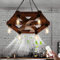 KZT Retro Wood Ceiling Fans Lights with Remote Control E27 Retro Ceiling Fans Chandelier Industrial Vintage Pendant Lights Silent Fan Lamp for Bedroom Living Room Dining Room Kitchen Lounge Lighting