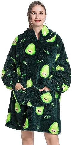 MAYSTEPPE Übergroßer Decken-Hoodie, tragbare Decke aus Sherpa-Fleece für Erwachsene, warm und gemütlich, riesige Kapuzendecke, Flauschiges Sweatshirt für Damen und Herren