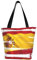 ZYVIA Bolsa de compras con bandera de España para mujer, tela de poliéster resistente al desgarro, duradera, ligera, de gran capacidad, adecuada para ir de compras y viajes, Black, Talla única