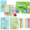 GROBRO7 9Pcs Colorful Notizbücher Sticky Notes Set mit Gelschreibern, Boho Rainbow Self-Stick Memo Inspirational Journal Notizblöcke Bulk für Studenten Lehrer Anerkennung Geschenke Schule Bürobedarf