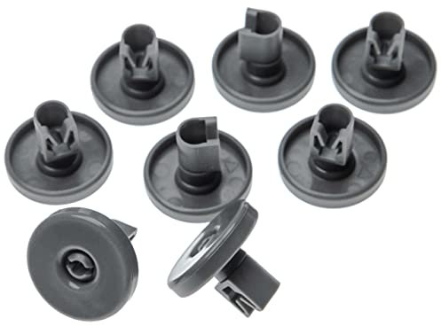 vhbw 8x Basket Roller for Dishwasher Lower Basket Tray compatible with Zanussi ZDIL110, ZDIS100, ZDIS101, ZDIS102, ZDS050 Dishwasher - Diameter 40 mm