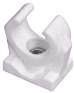 10x Rohrclips Einfach Rohrhalter Weiß Rohrbefestigung Kunststoffrohr (mit Metallhülse, 10 mm)