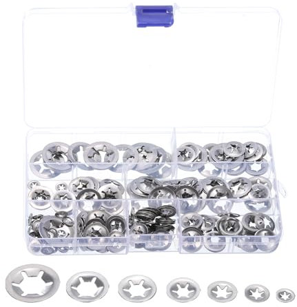 QUARKZMAN 300 Stück Innenzahn-Scheiben-Set, 7 Größen M3/M4/M5/M6/M8/M10/M12 Schnellverschluss-Scheiben, 304 Edelstahl Druck-Schnellbefestigungen