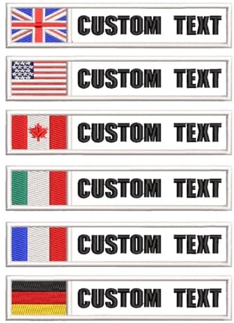 XREMB Personalisierte Nationalflaggen-Namensaufnäher, personalisierbar, Stickerei, Nummernschild, taktische Abzeichen für Hut, Rucksäcke, Jacken, Hundeweste, Klettverschluss/zum Aufbügeln, Weiß, 2