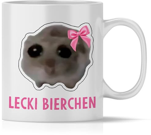 mindmonkeys® Sad Hamster Meme Lustige Tassen Hamsti Lustige Sprüche Tasse | Lecki Bierchen | Keramik 300 ml