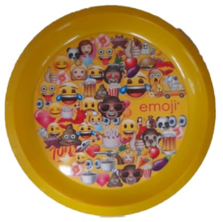 ALMACENESADAN, 5090 Wiederverwendbarer Teller, ideal für den Alltag oder für Ihre Partys, BPA-frei, Durchmesser 21,5 cm, Lizenz (Emoji)