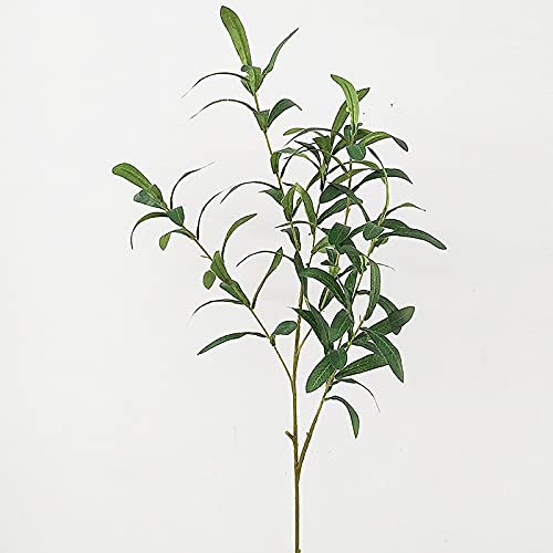 Xnferty 1 Stück/4 Stück Künstliche Olivenzweige, Künstliche Olivenzweige, Grüne Stängel, Künstliche Eukalyptuspflanzen mit Grünen Blättern, Blumenarrangements, Vasen,(Ohne Obst 36IN)