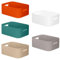 W&H 5 PCS Plastic Storage Boxes with Handle, Medium Plastic Storage Baskets, Cupboard Storage & Organiser Boxes, Plastic storage organiser for Kitchen, Bathroom, Office, Home - 25×17×10cm (Colorful)