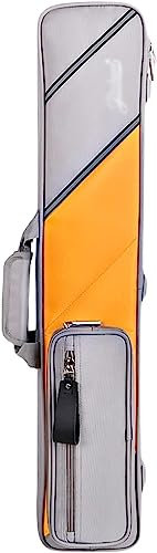 NEEOITY Billard Queue Tasche 3x4 Oxford-Stoff-Pool-Queue-Tasche,Billard-Queue-Koffer,Tasche mit Billardtaschen und -hüllen,Billard-Queue-Tragetasche,für 3 Queues und 4 Queue-Stangen-Yellow||82×17×8CM