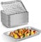 BURNTOP 30 Packs Disposable Barbecue Tray Storing Food Baking Aluminum Foil Drip Tray 34 x 23 x 2.8cm Large Capacity Barbecue Tray Perforated Drip Tray for Barbecue Grilling Baking