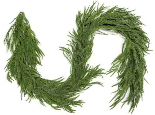 KOIUEYW 270cm Künstliche Tannengirlande, Grün Weihnachtsgirlande mit 162 Tips, Realistische Girlanden für Festlichkeiten Künstliche Tannengirlande für Haustür Treppen Kamine Außen und Innen