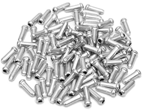 Bike Cable Crimps Bike End Caps Bike Handlebar End Cap Brake Wire End Cap Cable Parts Aluminum MTB Bicycle Bike Line Core Cap Cover Gear Brake 100Pcs