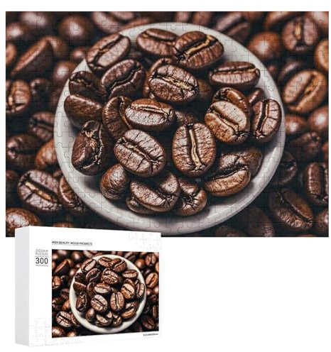 Puzzles 300 Pieces Coffee Beans Jigsaw Puzzles Personalized Picture Puzzle Photo Puzzle Wooden Puzzle for Adults Classic Jigsaw Puzzle for Family Wedding Birthday Valentine's Day Gifts