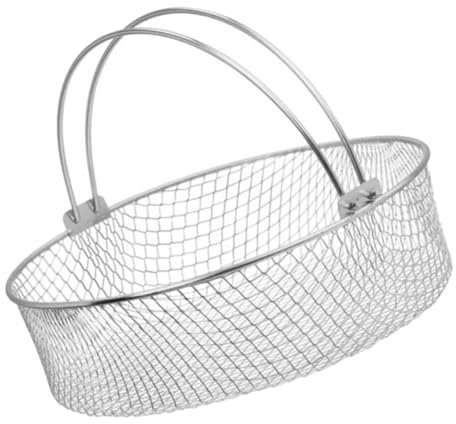 SHOWERORO Cesta Para Freidora De Aire 8.25 Pulgadas Asa De Acero Inoxidable Cesta Vaporera Accesorio De Cocina Para Patatas Fritas y Verduras Fácil De Limpiar
