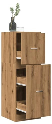 Xichuzi Apothekerschrank Artisan-Eiche 40x41x118 cm Holzwerkstoff, Medikamentenschrank, Medizinschrank, Hausapotheke, Medikamenten Aufbewahrung, Arzneischrank - 855204