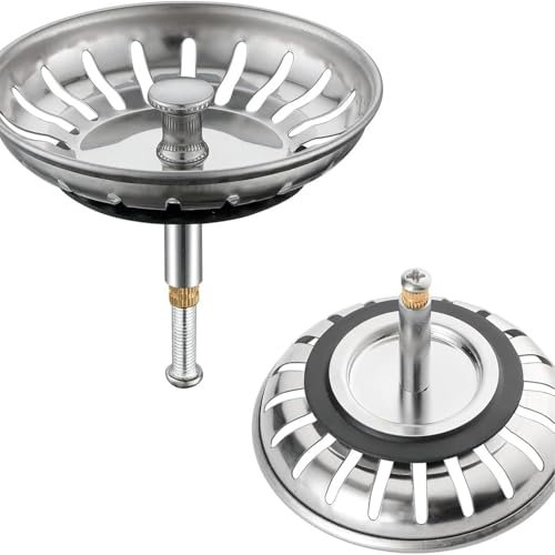 Sink Strainer Basket, 1 Pack, Diameter 79 mm Strainer Basket, Drain Plug, Stainless Steel Sink Plug, Sink Strainer, Replacement Part for Kitchen Sinks, Kitchen Drain Strainer, for Franke Sink