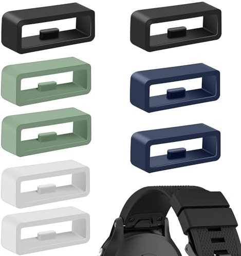Vancle 8 Stück Silikon Schlaufe, 22mm Verschlussring für Garmin Venu 3/Venu 2, Forerunner 255/255 Music /245/645, Garmin Fenix7/6, 22mm Silikon Uhrenarmband Halter Keeper, Uhrenband Ersatz Schlaufen