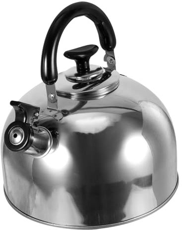 1 Pc olla de silbato Calentador tetera aire tetera silbante rojo Infusor de té cafeteras jarra cafetera estufa de gas hervidor de agua que el plastico Silver