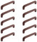MOROBOR Wooden Cabinet Handles Solid Wooden Drawer Pull 10 Pack 128mm Hole Centers U-Shaped Cabinet Hardware Pull for Bedroom Bathroom Kitchen Cabinets Door(Dark Brown)