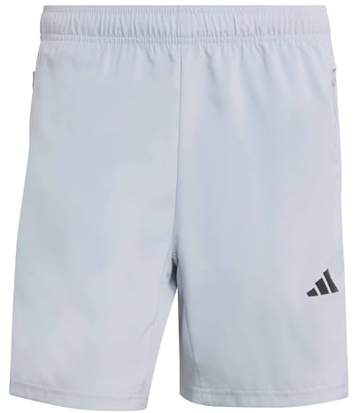 adidas Herren Workout Essentials Base 3 Stripes Woven Short 7 Inches Shorts, Halo Silver/Black, M