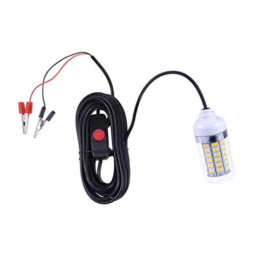 Milisten Unterwasserangellampe Dc12v/24v mit 108 Weißen LEDs Abs Gehäuse 15w LED Angellicht für Tiefes Angeln und Locken von Ködern im Wasser