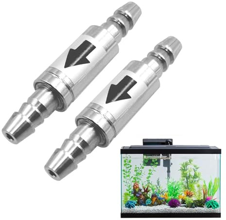 SOGHO 2 Stück Rückschlagventil,Edelstahl Rückschlagventil Aquarium Set Für Aquarium,Co2 Rückschlagventil Aquarium,Rückschlagventil Co2 Für 4mm Luftschlauch Luftpumpe Luft Anlage Diffusor