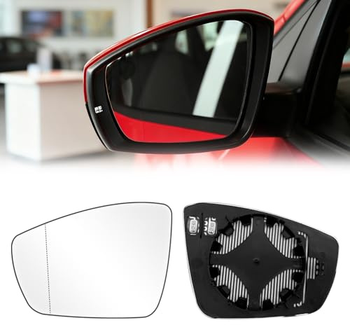 Altsbaos 1PCS Kompatibel mit VW UP 121/122/BL1/BL2 Spiegelglas 2017+ | Ersatzspiegel Beheizbar Kompatibel mit VW Polo 6R/6C Spiegelglas Außenspiegel 2009-2017 Spiegel(Links)