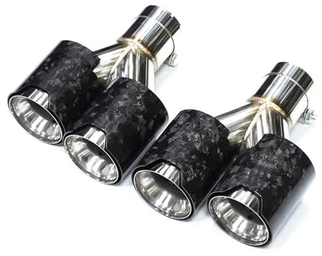Endrohr 1 Paar Auspuff Tipp Quad Y Universal Geschmiedet Carbon Fiber Auto Rohr Schalldämpfer Düse Endrohr Auspuffrohr EndschalldäMpfer(ID67MM)
