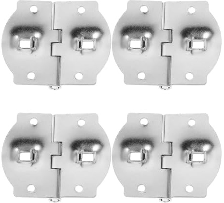 HOMOCONO 4pcs Iron Metal Folding Luggage Hinges with Dual Shaft Design, Adjustable Angle and Hidden Mounting Slot, 2.1x1.8 Inch for Wooden Wine Case, Storage Case and Vintage Speaker Box,