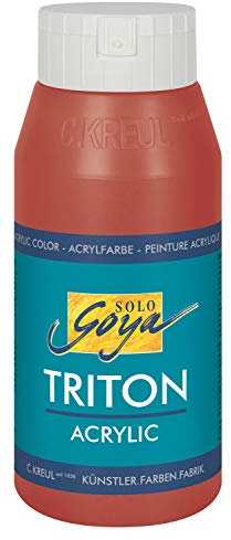 KREUL 17005 - Solo Goya Triton Acrylfarbe oxydrot, 750 ml Flasche, schnell und matt trocknend, Farbe auf Wasserbasis, in Studioqualität, vielseitig einsetzbar, gut deckend und ergiebig
