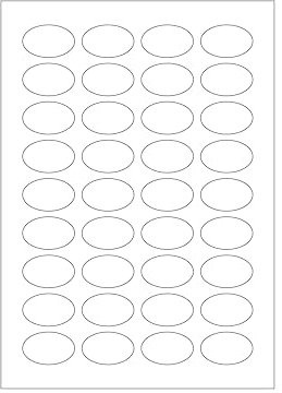 MADE IN GERMANY 180 Etiketten selbstklebend oval 40,6 x 25,4 mm weiß permanent klebend auf Bogen A4 (5 Bögen x 36 Etik.) CS Label – Universaletiketten zum Beschriften und Bedrucken