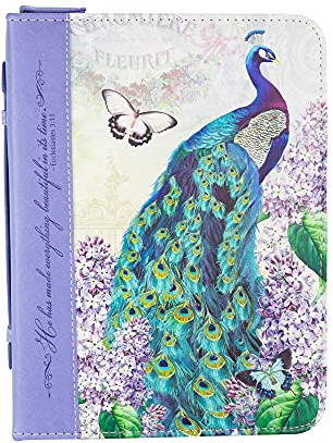Divinity Boutique 25739 Bibelberichtsabdeckung, passend für Bibeln bis zu 25,4 x 17,8 x 3,8 cm, Pfau, XL