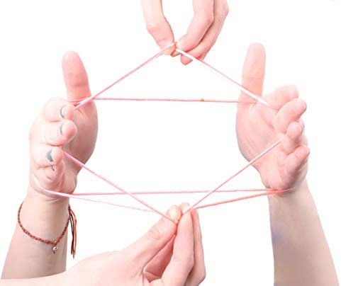 Toyland® Cats Cradle - Cat's Cradle - Magical String Art - Multi-Coloured Tricks - Retro Toys (Neon Pink)