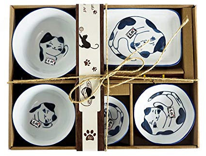 Watenkliy Service de table à sushi japonais en porcelaine 6 pièces (style 1)