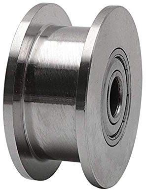 Chiloskit 48 mm H-Rillenführung, robuste Riemenscheibe, Laufschiene, starre Lenkrolle, Rollenkugellager, 304 Edelstahl, 300 kg Kapazität