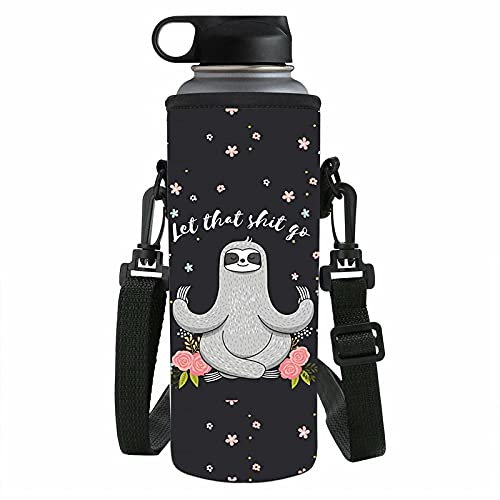 NETILGEN Sac de transport isotherme pour bouteille d'eau - Avec sangle d'épaule - Pour enfants, garçons, adolescents, hommes - Petite et grande taille - 500 ml ou 750 ml