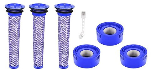 Allotech Pack De Filtres de Rechange pour Aspirateur Dyson V7, V8 Animal Absolute Motorhead, 3 post-filtres HEPA et 3 pré-filtres, remplace les pièces 965661-01 et 967478-01