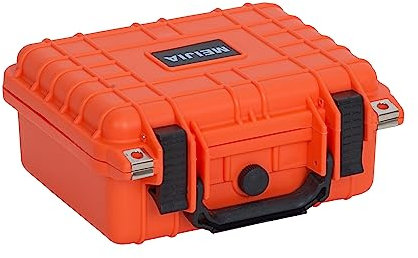 MEIJIA Waterproof Protective Case,Hard Camera Case with Customizable Foam, Fit for Drones, Camera, Lens,10.62 x9.68x4.87inches (Orange)