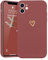 Lafunda Handyhülle Kompatibel mit iPhone 11 Mädchen hülle Ultra Dünn Silikonhülle süß Liebesherz Schutzhülle stoßfest Case Bumper Back Cover mit Fallschutz für iPhone 11 Rot