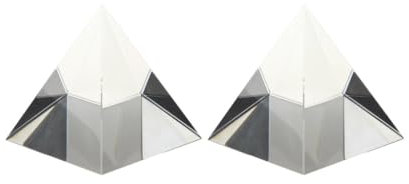 2er-Set 80 mm transparente Kristallglas-Pyramide Prisma Handwerk Statue Heimdekoration Briefbeschwerer