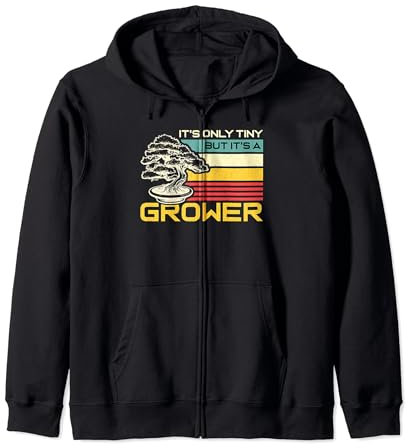 Es ist nur winzig, aber es ist ein Garten-Bonsai-Baum, Bonsai-Kunst Kapuzenjacke