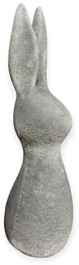 OriginalPaul Skulp & Betondesign Großer moderner Kegelhase glatter Hase - Steinfigur (H/B/T: 51/13/17 cm, 8 kg)