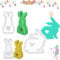 Yijiuba 3er Silikonformen GießFormen, Silikonform Ostern, Silikon Hase, Gipsformen Zum Gießen, Silikonform Kerzenhalter, Kerzenhalter Stabkerze für Sojawachs Kerzen, Seife, Gips, Handwerk