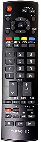 ROLLGAN EUR7651110 Ersetzte Fernbedienung Anwendbar für Panasonic Plasma Viera TV TH-37PV7P/F TH-37PX7E TH-37PX8E TH-37PX8EA TH-37PX8ESA TH-37PXE/B TH-42PV7F/S TH-42PV7P/F TH-42PV8P TH-42PX60