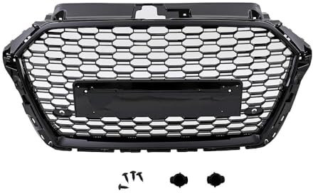 HZLGL Auto Griglie Anteriori Griglie Radiatori per Audi A3 8V RS3 2017 2018 2019 2020,Griglia Centrale Paraurti Anteriore Frontale Griglia Styling Grill Modificati Accessori